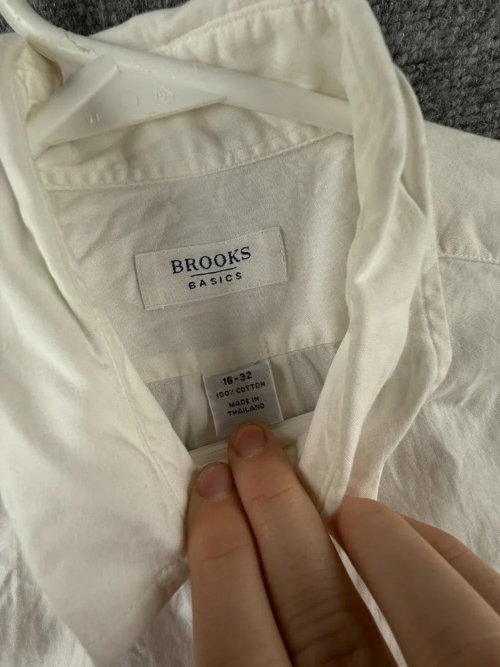 Brooks Brothers Basics White Long Sleeve Button Up Shirt 16 32 Cotton Woven Men